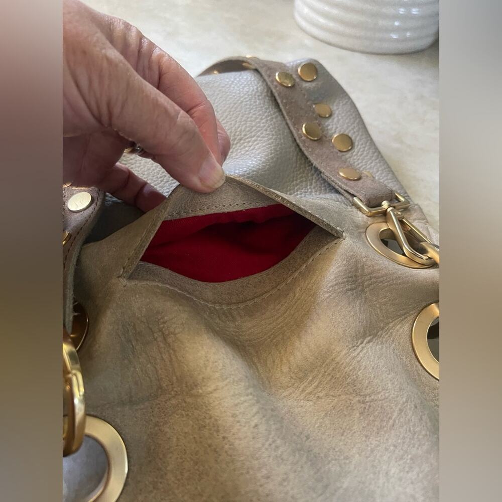 Hammitt “Corey” Taupe Crossbody Bag with brushed Gold Accents - Picture 5 of 12